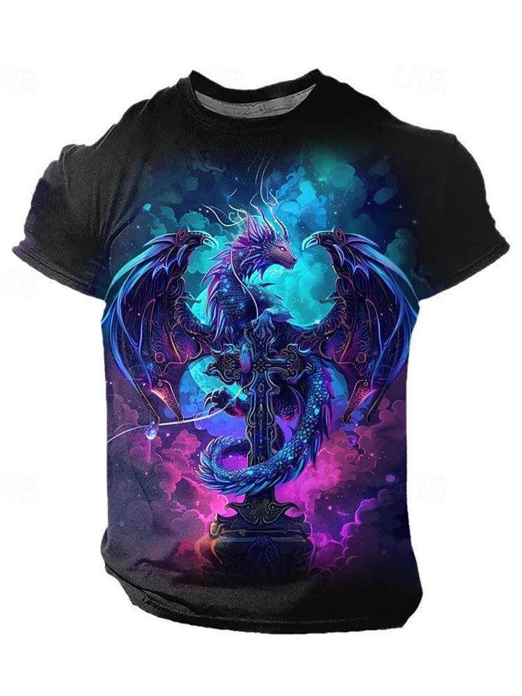 3D Dragon Print Menโs T-Shirt - Image 8