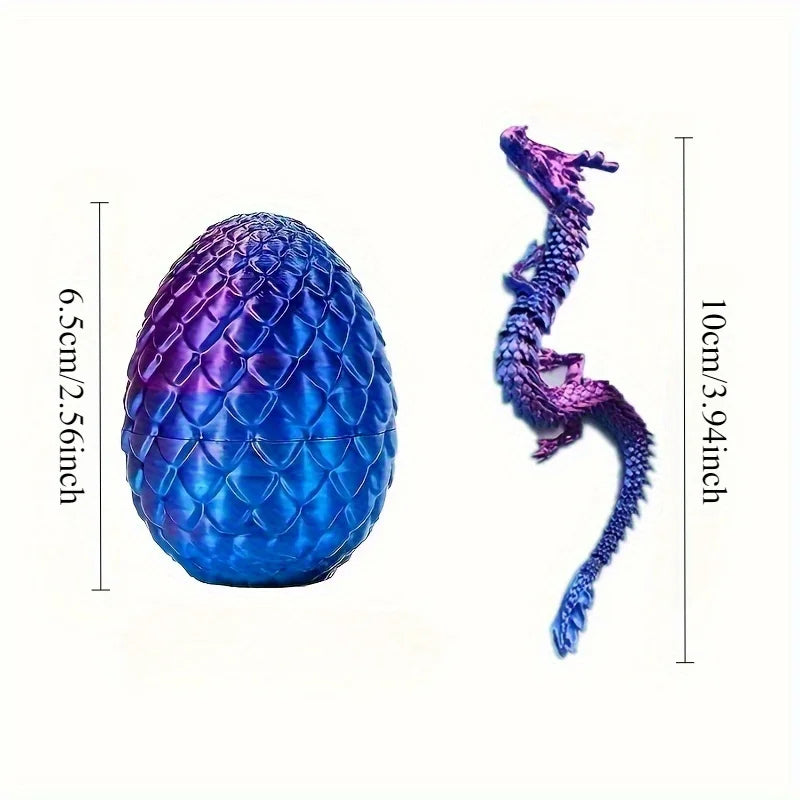 3D Printed Dragon Egg with Fully Articulated Dragon - Image 3