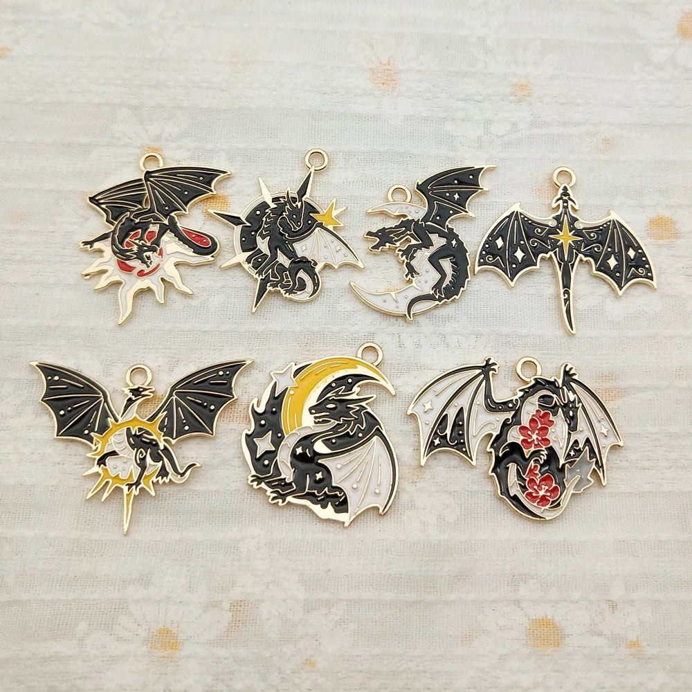 10pcs Enamel Dragon Charms - Image 4