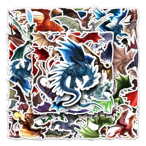 50PCS Dragon Series Cartoon Waterproof Vinyl Stickers