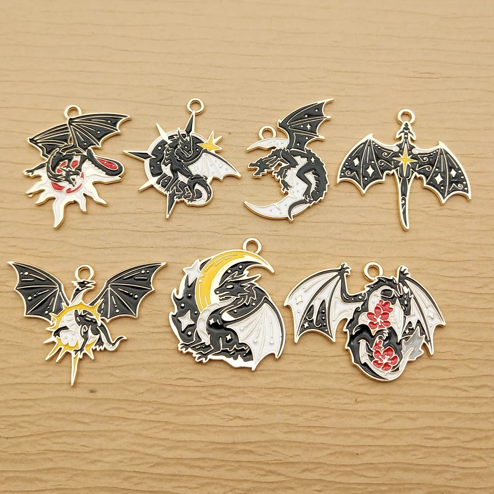 10pcs Enamel Dragon Charms - Image 10