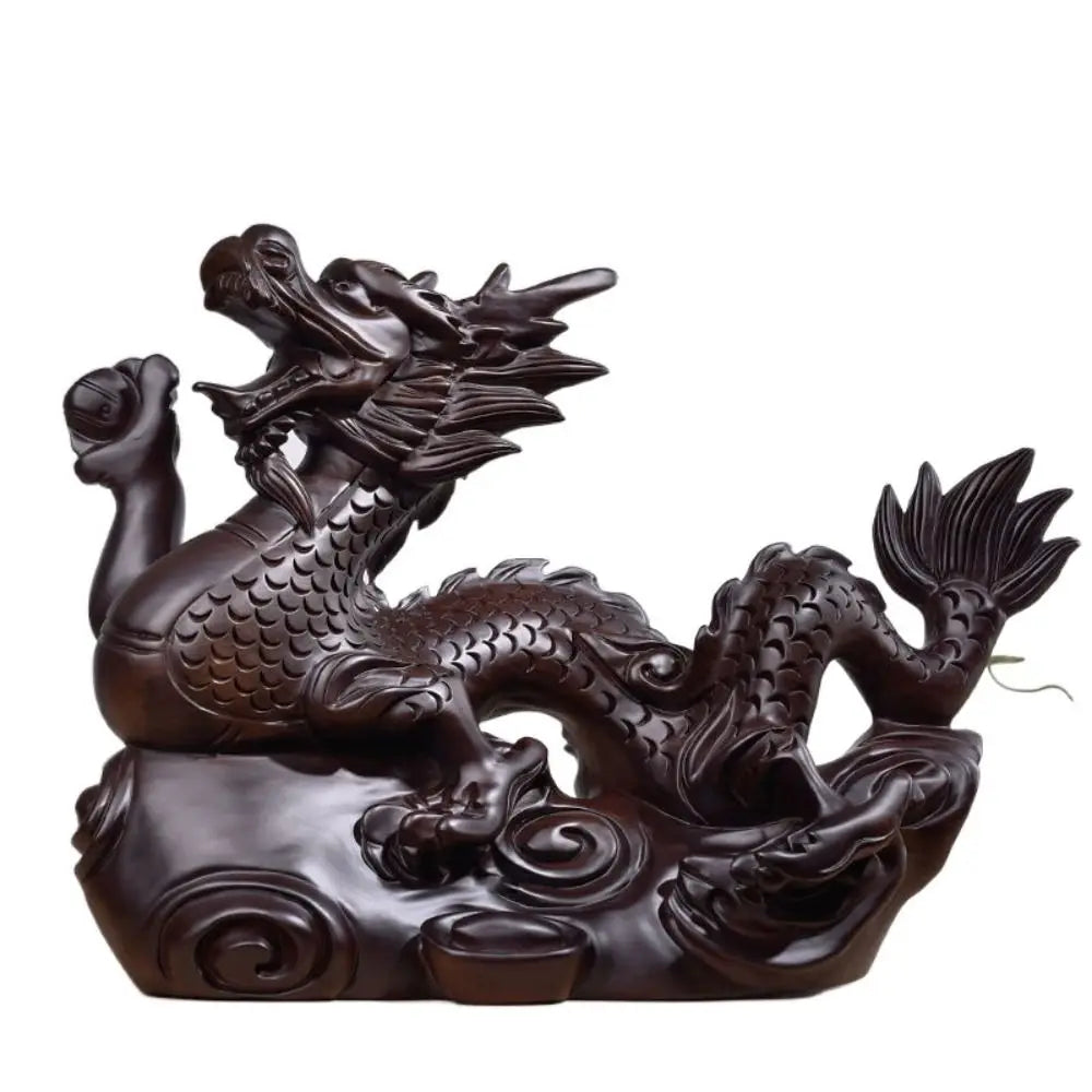 4 Inches Wooden Chinese Feng Shui Dragon Statue – Office & Home Tabletop Decor, Fortune 2024 New Year Ornament - Image 7