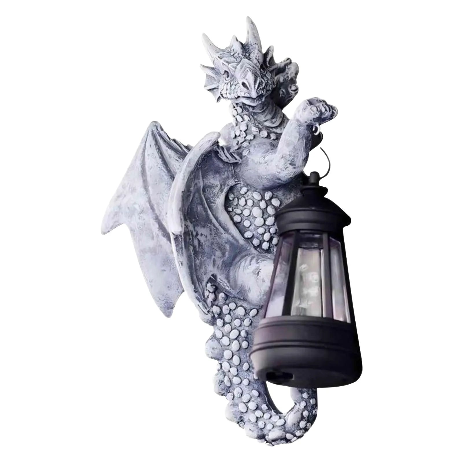 Dragon Tree Hugger with Solar Lantern – Weather-Resistant Outdoor Resin Garden Figurine - Image 6