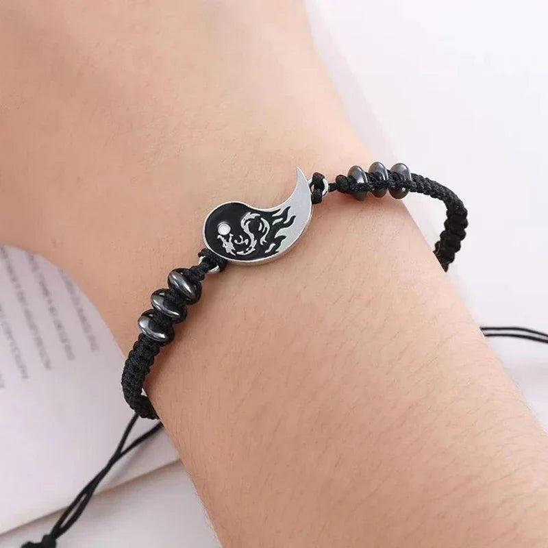 2025 Fashion Dragon Figure Yin Yang Bracelet – Adjustable Couple Jewelry for Valentine's, Friendship & More - Image 6