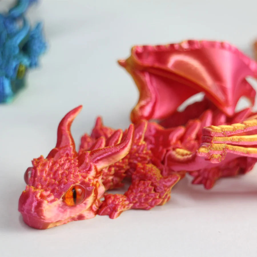 3D Printed Winged Dragon Figurine with Art Deco Resin Sculpture – Tabletop Animal Theme Decor - Image 5