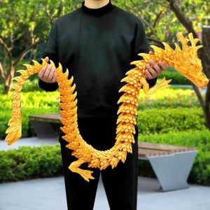 150cm Huge 3D Printed Jointed Loong Dragon Ornament – Creative Decor for Plants, Rockery & Fish Tank Landscaping