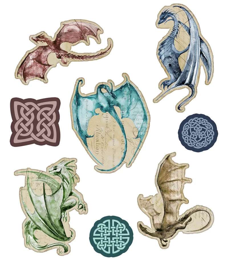 1 Pack Vintage Medieval Wizards and Dragons Stickers - Image 5