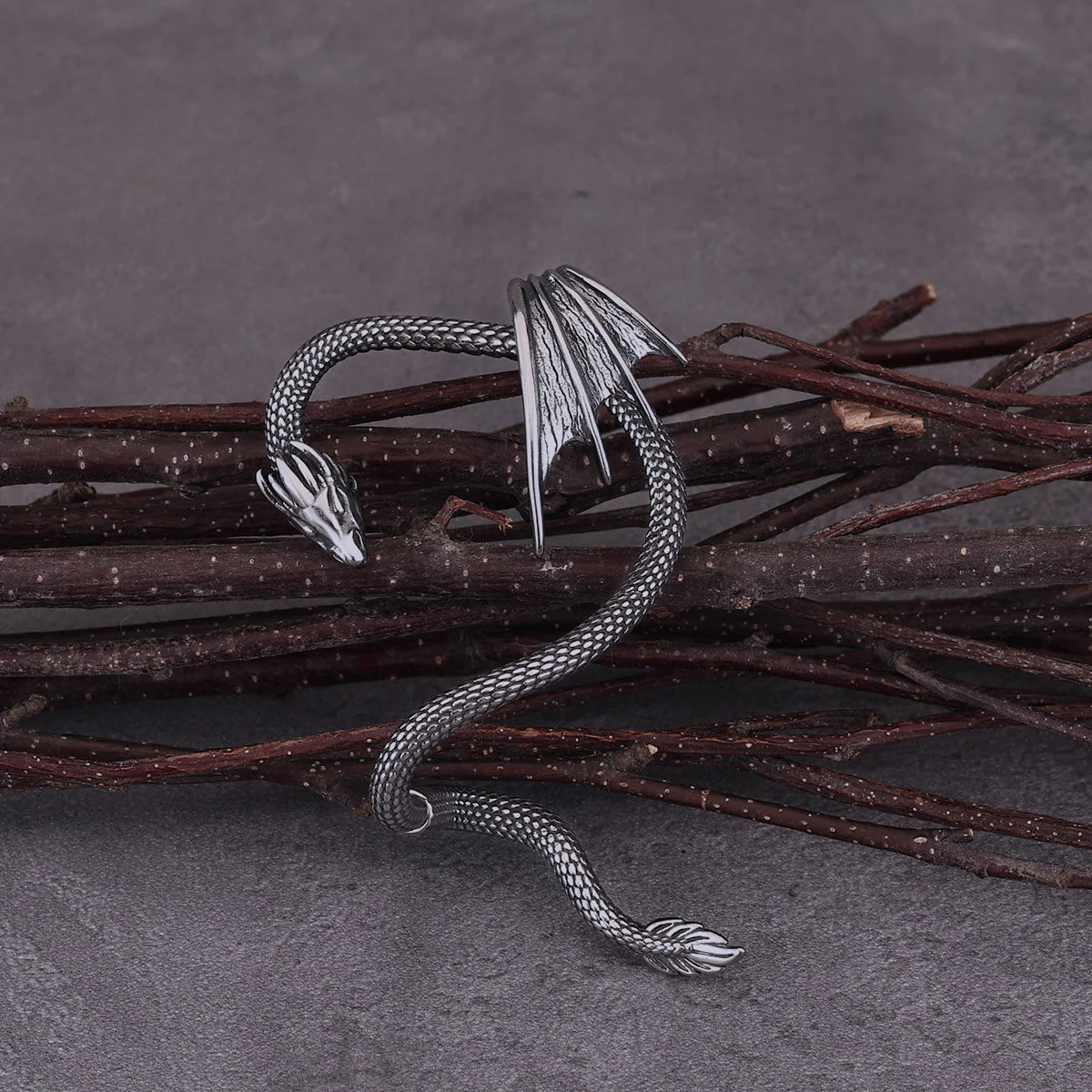 Creative Design Dragon Clip Earring – Women’s Fashion Stainless Steel Non-Piercing Ear Cuff - Image 7