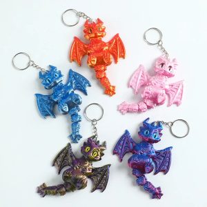 3D Printed Articulated Demon Dragon โ Fidget Toy & Desktop Ornament Figurine