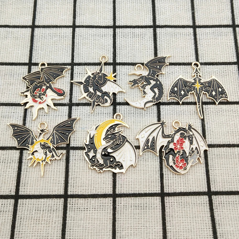 10pcs Enamel Dragon Charms - Image 5