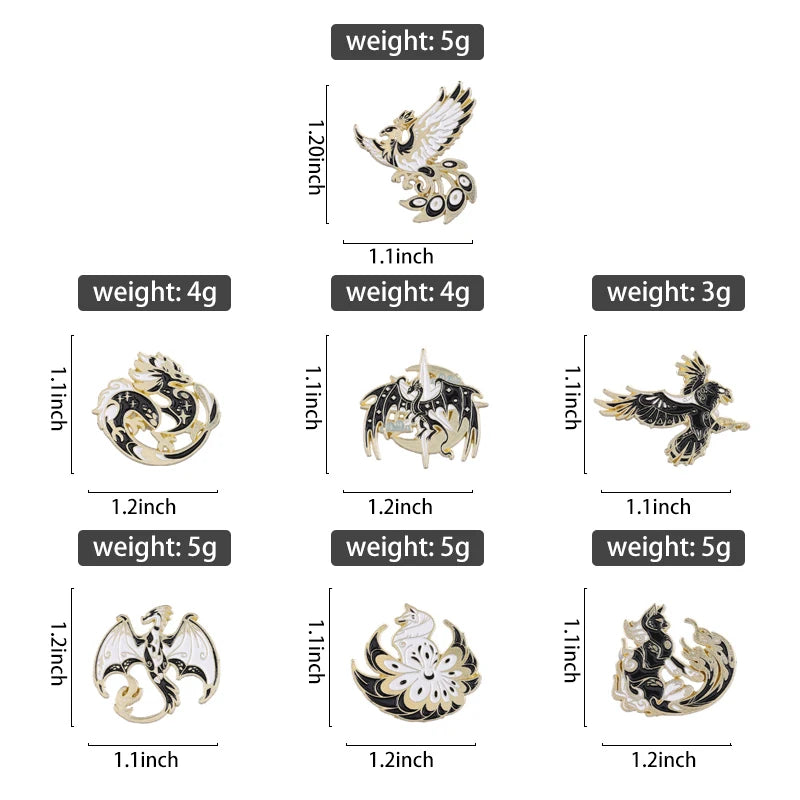 Animals Enamel Pin – Eagle, Dragon & Bird Brooch Badges for Bags, Hats & Gifts - Image 2
