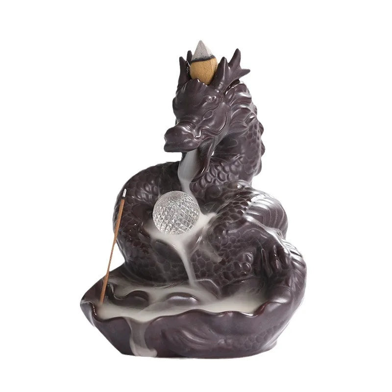 Dragon Shaped Backflow Incense Burner with Sparkling LED Light - Image 5