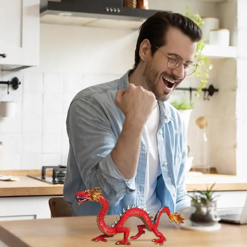 Feng Shui Dragon Statue – Lucky Chinese Dragon Decor, Realistic Table Sculpture for Living Room & Shelf - Image 3