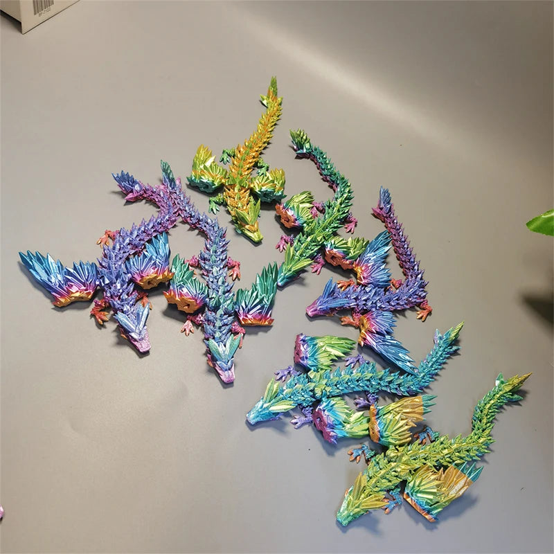 3d Printed Dragon Crystal Flying Dragon Wing Joint Movable Creative Divine Dragon Ornament -20cm/45cm