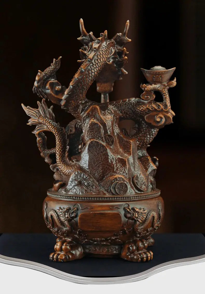 Gathering Wealth Dragon – Inviting Wealth Office Desktop Decoration & Opening Sculpture - Image 2