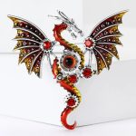 Enamel Mechanical Dragon Pins – Unisex Rhinestone Brooches for Party, Backpack & Clothing Accessories