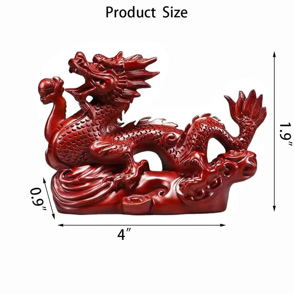 4 Inches Wooden Chinese Feng Shui Dragon Statue – Office & Home Tabletop Decor, Fortune 2024 New Year Ornament - Image 6