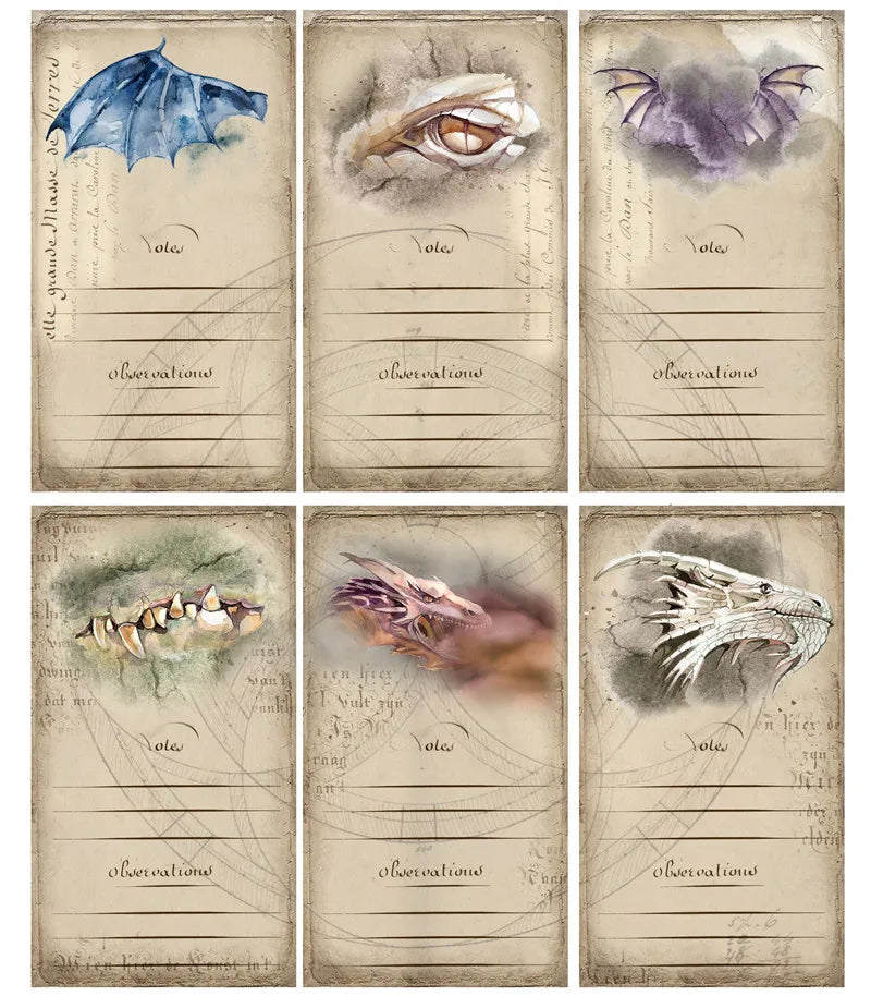 1 Pack Vintage Medieval Wizards and Dragons Stickers - Image 2