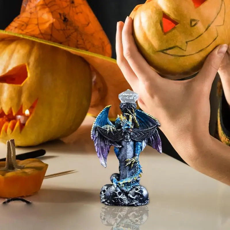 Dragon Skull Statue – Fantasy Medieval Dragon Figurine for Fireplace, Halloween & Home Décor - Image 3