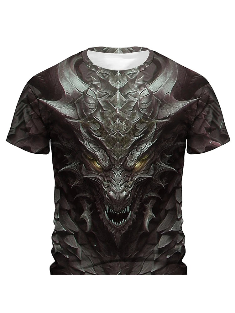 3D Dragon Print Menโs T-Shirt - Image 5