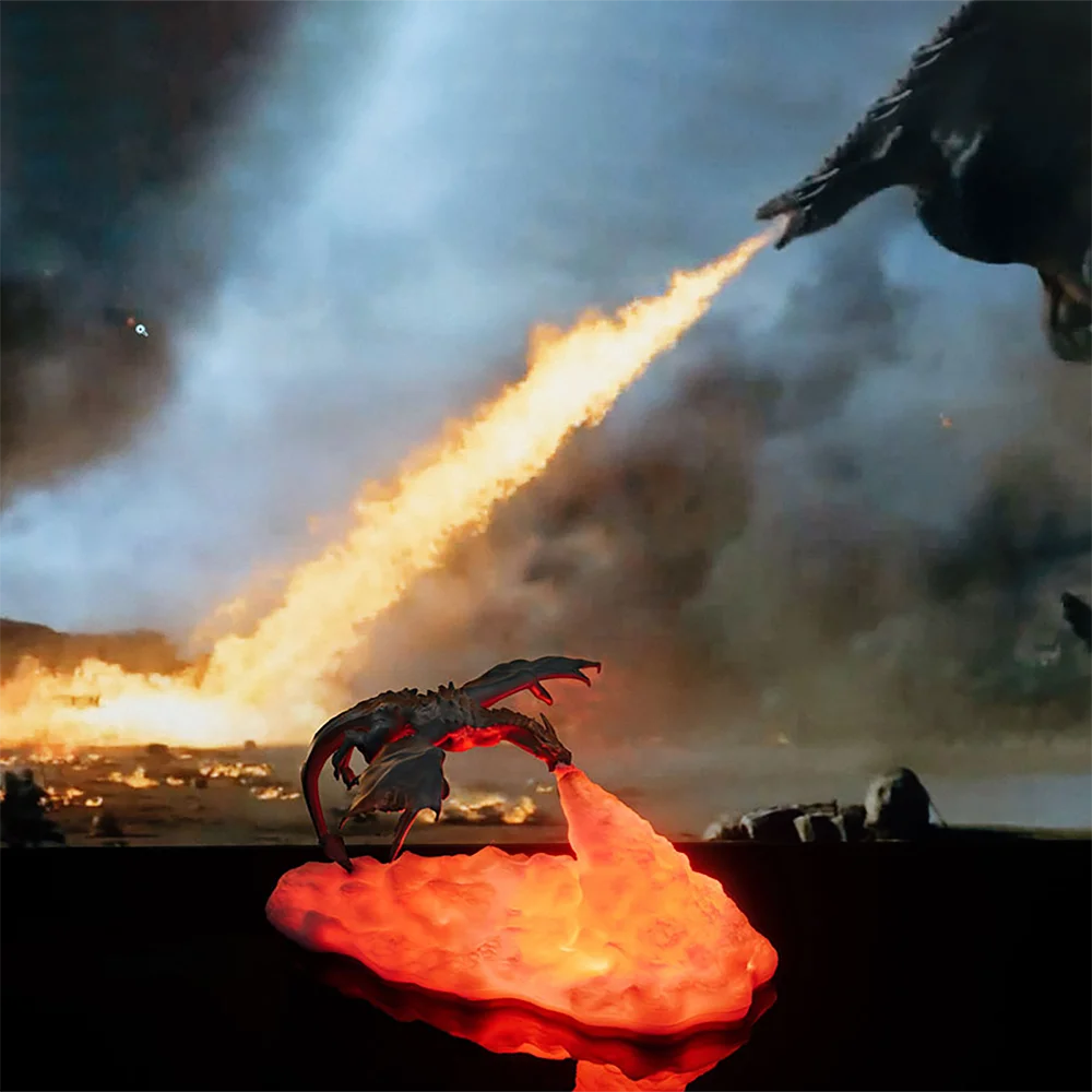 3D Printed Fire Dragon LED Desk Lamp - Image 4